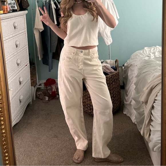 parke cream horseshoe jeans - Picture 1 of 5